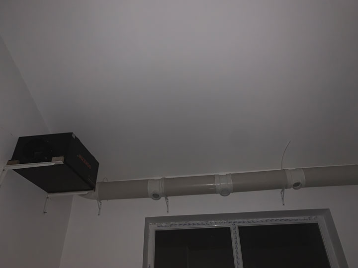 ventilation pipe mounted on the wall