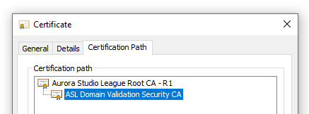 screenshot of asl dvs trust path.