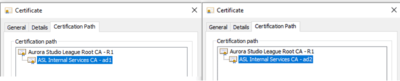 screenshot of asl isad1 trust path.