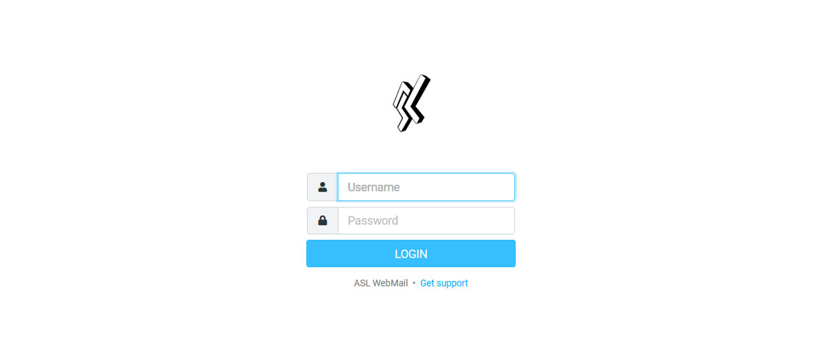 Empty roundcube webmail login page.