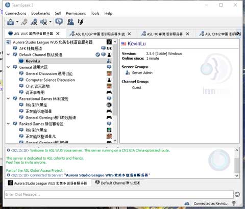 screenshot of 4 teamspeak servers