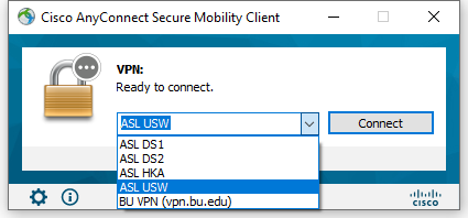 AnyConnect host selection.