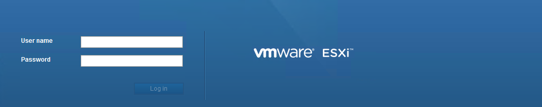 login page of VMware ESXi.